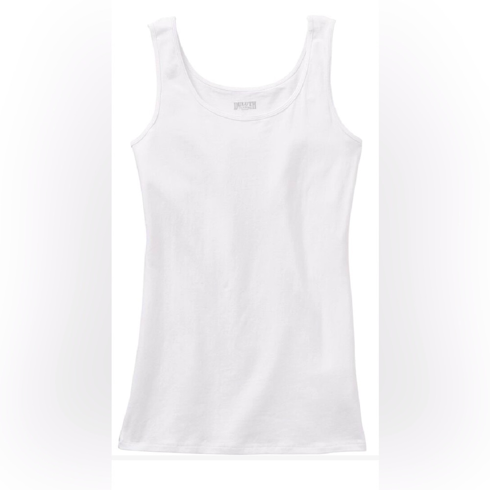 NWT Duluth Trading Co Women’s White No Yank Tank Lg